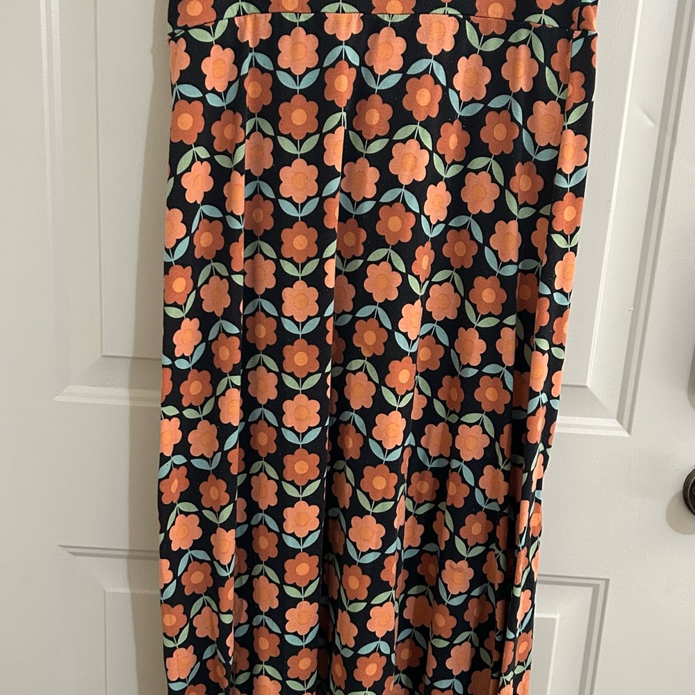 Floral Black and Orange Women's Skirt